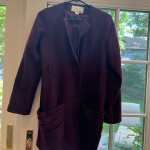 Bar III eggplant color wool fall jacket size S